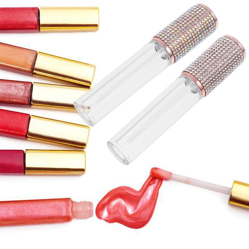 4PCS Empty DIY Lip Gloss Tubes Refillable Rhinestone Patch Lip Glazes Bottles - Image 3