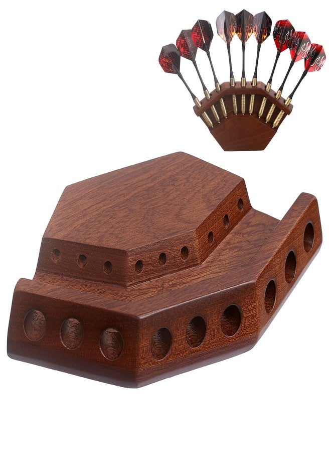 Enjoyard 2 in 1 Dart Holder and Wall Dart Holder Made of Wood, High-Quality Dart Arrow Holder | Presentation Display Dart Rack | Dart Holder Premium Dart Accessory (Walnut Wood Color, 1PCS) - Image 1