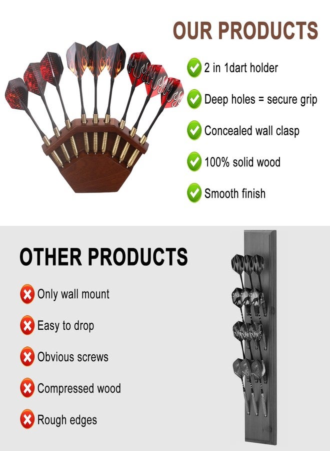 Enjoyard 2 in 1 Dart Holder and Wall Dart Holder Made of Wood, High-Quality Dart Arrow Holder | Presentation Display Dart Rack | Dart Holder Premium Dart Accessory (Walnut Wood Color, 1PCS) - Image 2