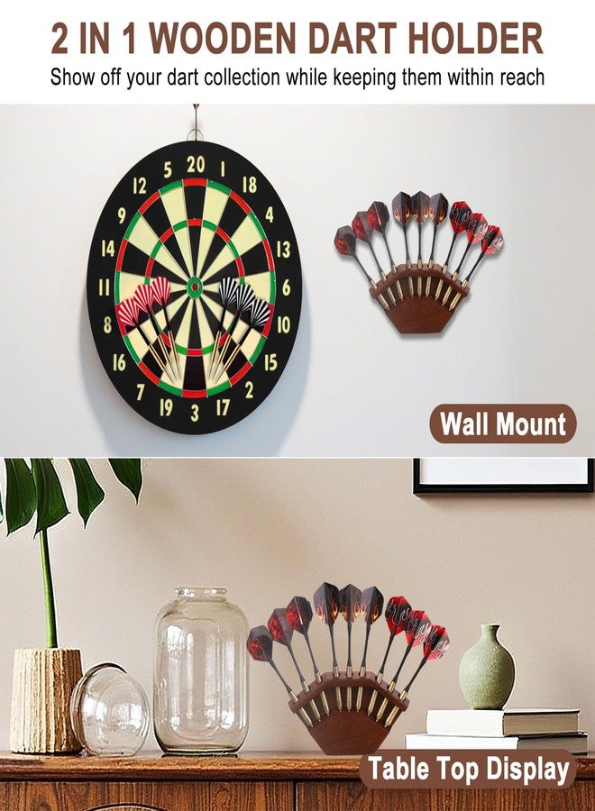 Enjoyard 2 in 1 Dart Holder and Wall Dart Holder Made of Wood, High-Quality Dart Arrow Holder | Presentation Display Dart Rack | Dart Holder Premium Dart Accessory (Walnut Wood Color, 1PCS) - Image 3