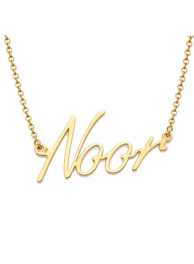 NENOUSH Kids Name Necklace | English Letter Pendant Chain 35cm | Gold Tone Jewelry | Birthday Party Gift for Girls | Daily Wear Fashion Jewelry for Special Occasions - Image 1