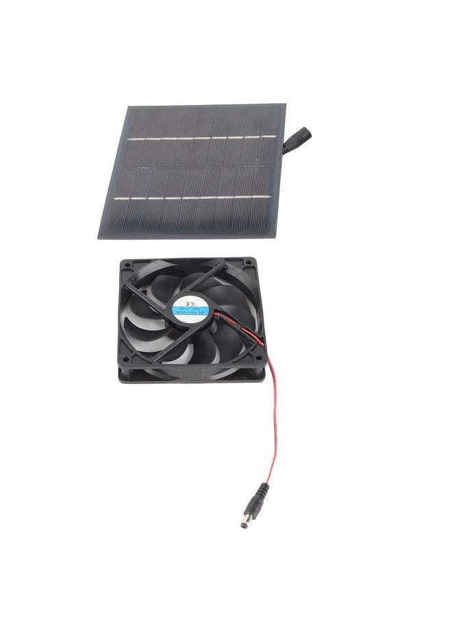 NIBEMINENT - 5W Solar Panel Board with Ventilation Fan for Greenhouse Pet House Kennel Cooling - Image 1