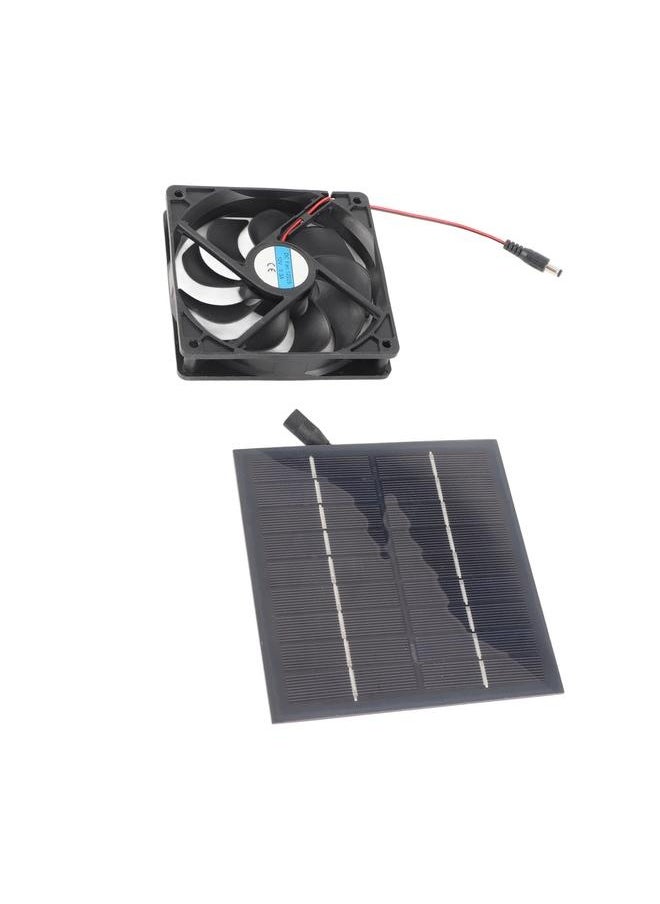 NIBEMINENT - 5W Solar Panel Board with Ventilation Fan for Greenhouse Pet House Kennel Cooling - Image 1