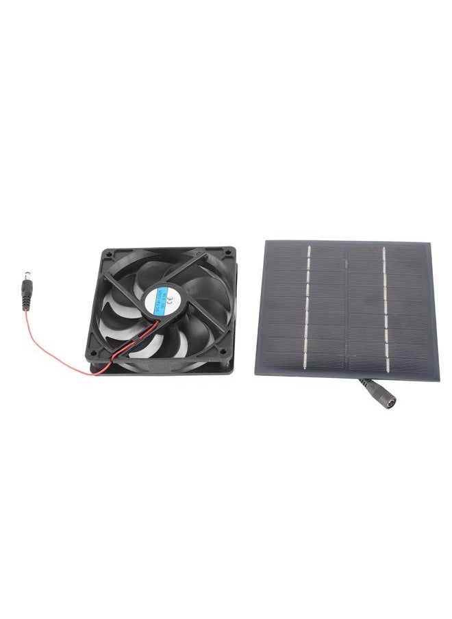 NIBEMINENT - 5W Solar Panel Board with Ventilation Fan for Greenhouse Pet House Kennel Cooling - Image 1