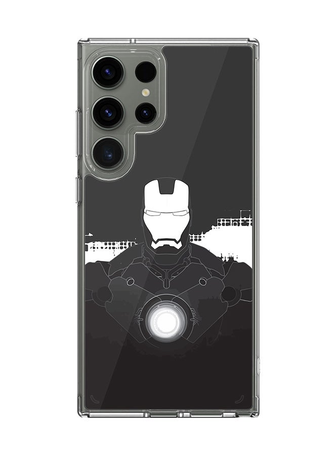 Stylizedd Classic Clear Case for Samsung Galaxy S24 Ultra , Hybrid Soft Case Flexible Edges Anti Drop TPU PC Gel Thin Transparent Cover - Iron Man Beam - Image 1