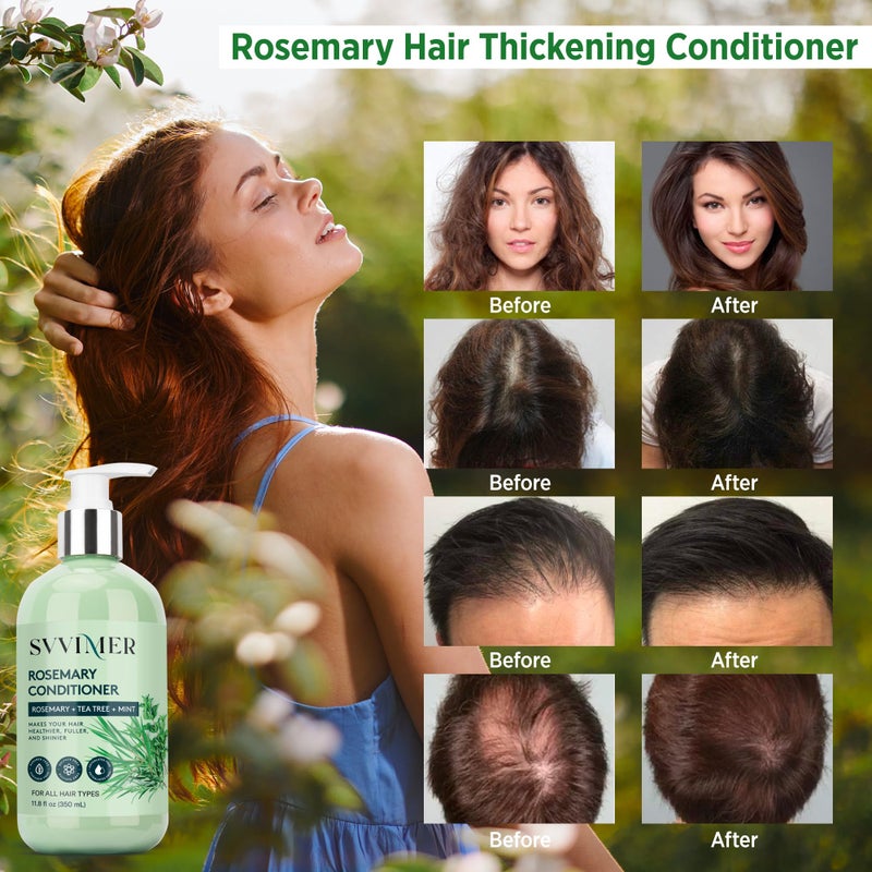 Svvimer Rosemary Hair Thickening Conditioner: Thickening Moisturizing Product with Biotin for Women Men - for Damaged Dry Thinning Hair 11.8 fl.oz - Image 2
