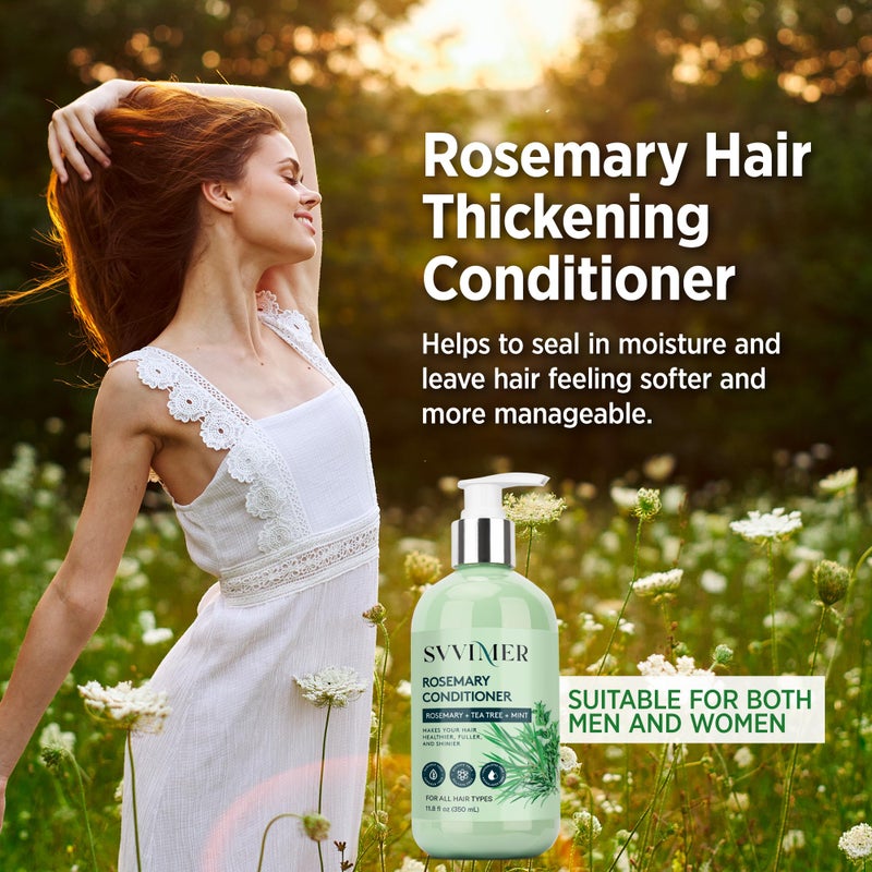Svvimer Rosemary Hair Thickening Conditioner: Thickening Moisturizing Product with Biotin for Women Men - for Damaged Dry Thinning Hair 11.8 fl.oz - Image 5