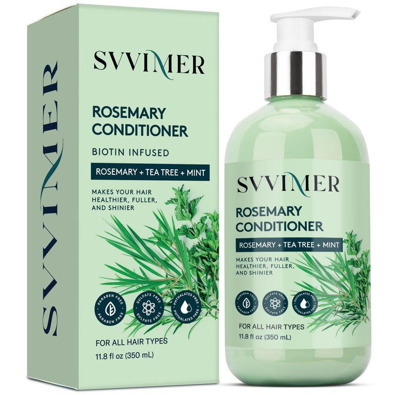 Svvimer Rosemary Hair Thickening Conditioner: Thickening Moisturizing Product with Biotin for Women Men - for Damaged Dry Thinning Hair 11.8 fl.oz - Image 1
