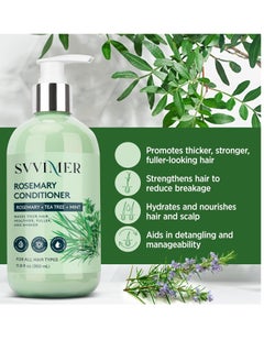 Svvimer Rosemary Hair Growth Conditioner: Thickening Moisturizing Product with Biotin for Women Men - for Damaged Dry Thinning Hair 11.8 fl.oz  - Image 3