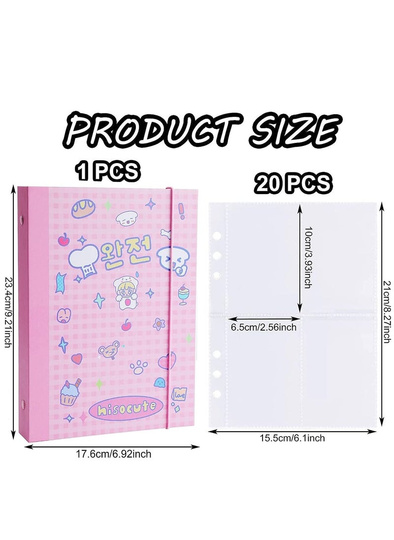 SYOSI - A5 Binder Kpop Photocard Album with 20 Pcs Inner 3 Inch Photo Album Sleeves in Loose Leaf Refillable 6 Rings Binder Cover Photocard Holder Book for Picture Cards Storage - Image 1