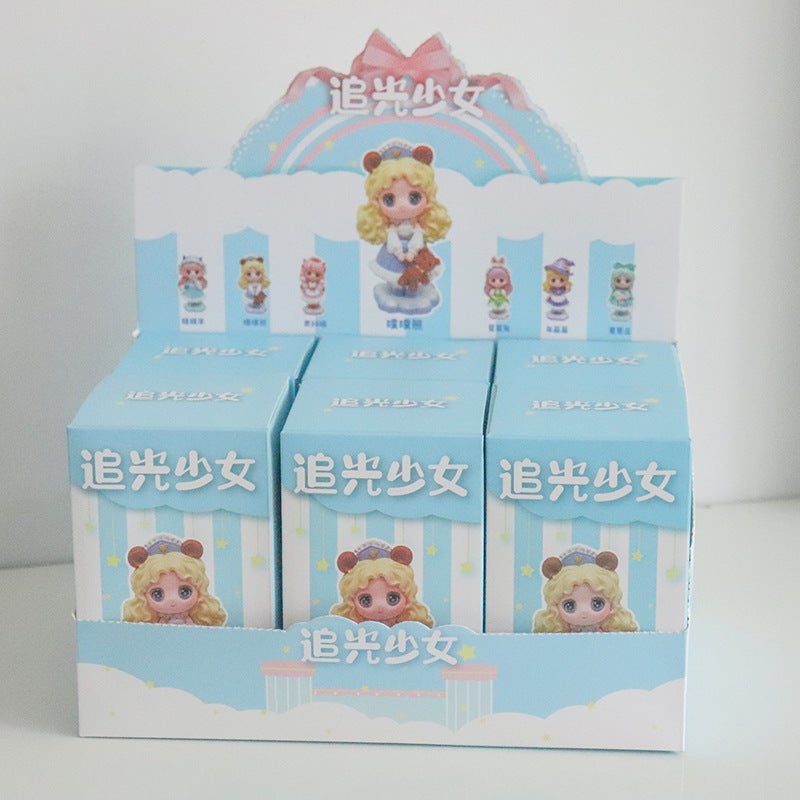 Cute Zodiac Resin Figurine Bead Blind Box Chasing light girl end box six