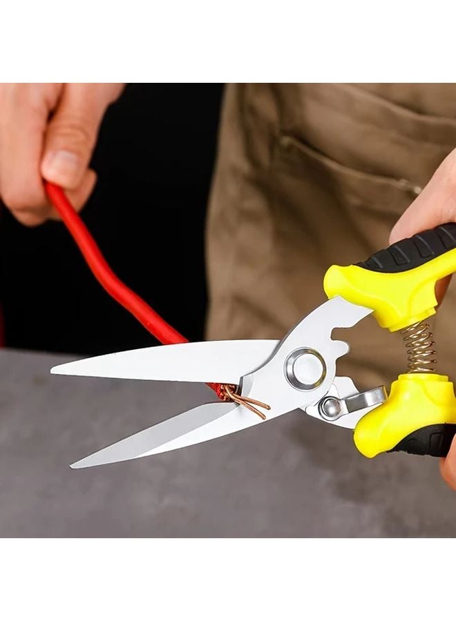 Red Yellow Electrician Scissors Multifunctional Cable Knife Iron Sheet Shears - Image 4