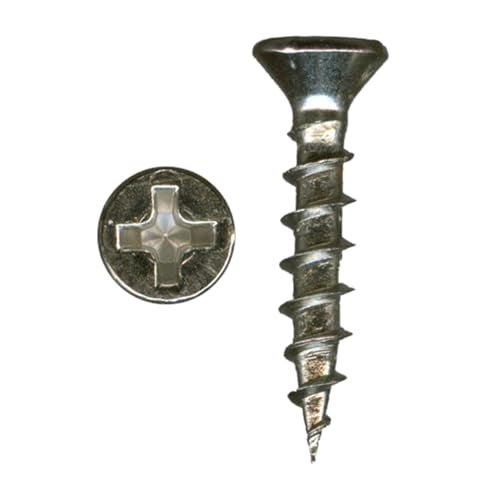 ROK 100 Pack Rok Hardware #7 x 5/8" (15.87mm) Deep Coarse Thread Phillips Flat Head Wood Screws Nickel Plated, Excellent in Particle Board, MDF, Plastic Composites, ROKS7X58FPCNP - Image 2