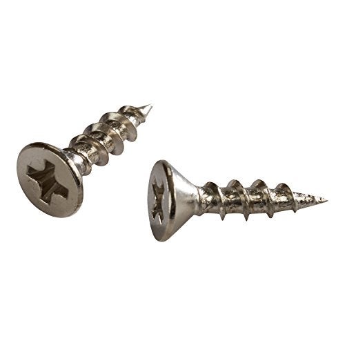 ROK 100 Pack Rok Hardware #7 x 5/8" (15.87mm) Deep Coarse Thread Phillips Flat Head Wood Screws Nickel Plated, Excellent in Particle Board, MDF, Plastic Composites, ROKS7X58FPCNP - Image 3