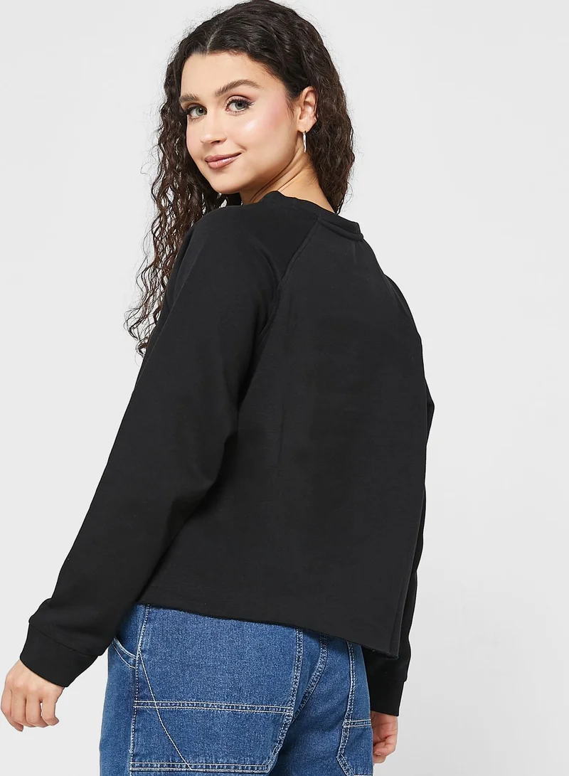 Jacqueline de Yong Graphic Knitted Crop Sweatshirt