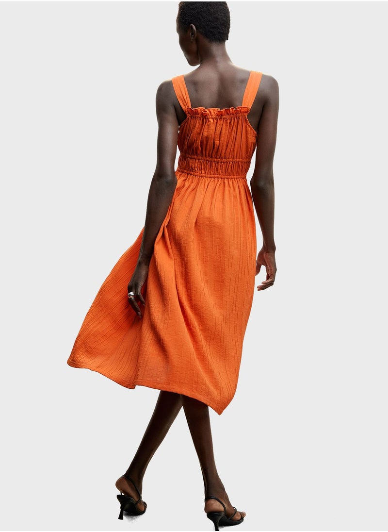 MANGO - Ruched Waist Dress - Image 1