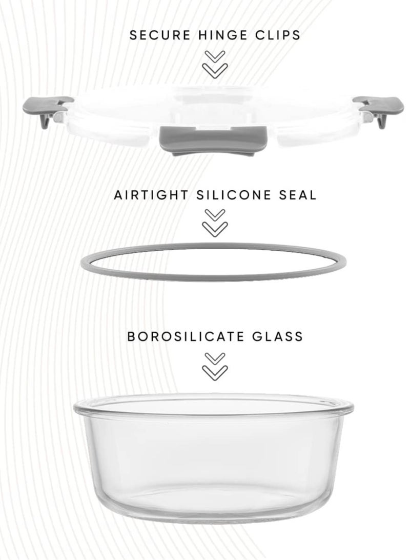 Raxoom 12pc Borosilicate Glass Storage Containers with Lids. 12 Airtight, Freezer Safe Food Storage Containers, Pantry Kitchen Storage Containers, Glass Meal Prep Container for Lunch - Image 4