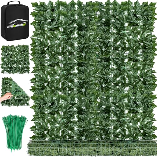 AUTODECO Artificial Ivy Privacy Fence Screen 99x395in Faux Greenery Privacy Fence Backdrop Ivy Vine Leaf Hedges Fence with Bag for Indoor Outdoor Garden