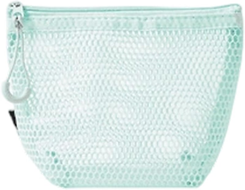 Large Capacity Green Triangular Storage Bag for Makeup Toiletries Nylon Organizer - Image 1