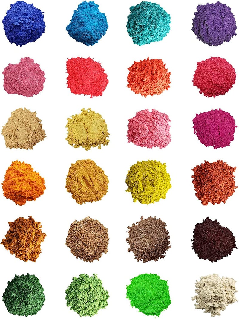 Kedia Mica Powder24 Colors Resin Pigment Mica Powder for Epoxy Resin Candle Making Bath Bomb and Slime 5gmEach - Image 1