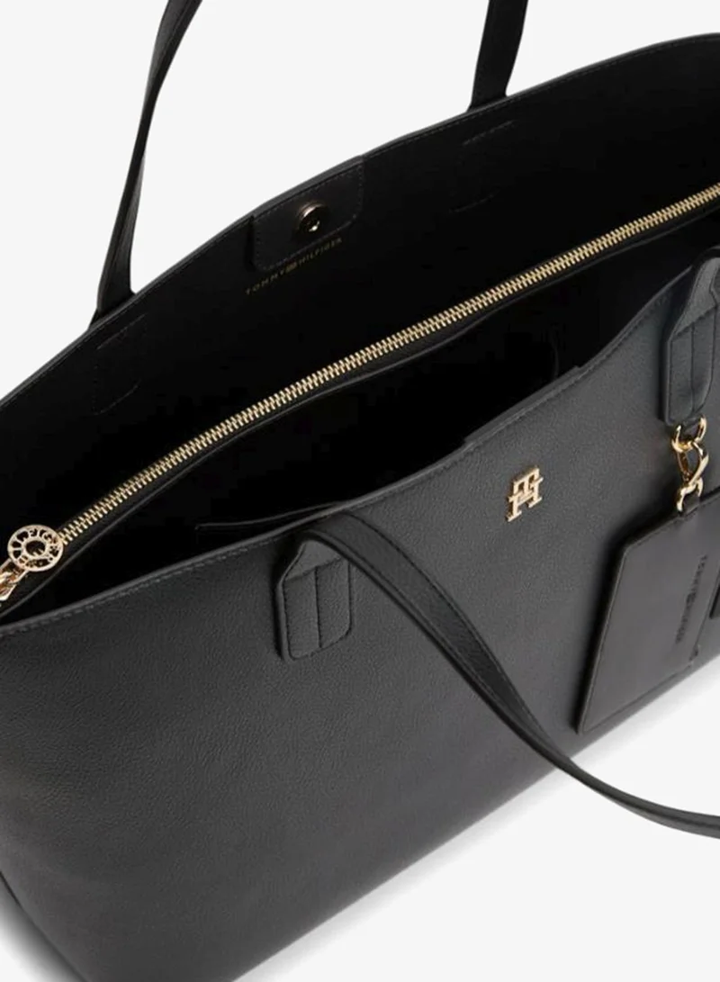Tommy Hilfiger Black Icon Monogram Tote Bag for Women | Best Price UAE