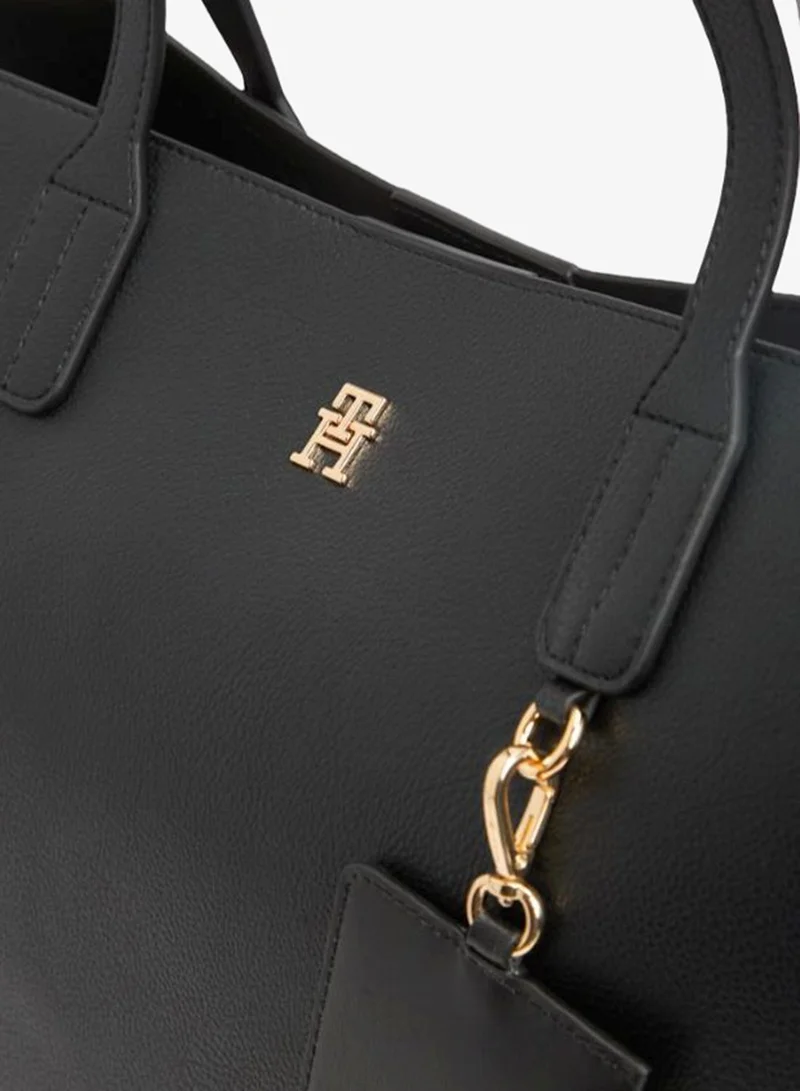 Tommy Hilfiger Black Icon Monogram Tote Bag for Women | Best Price UAE