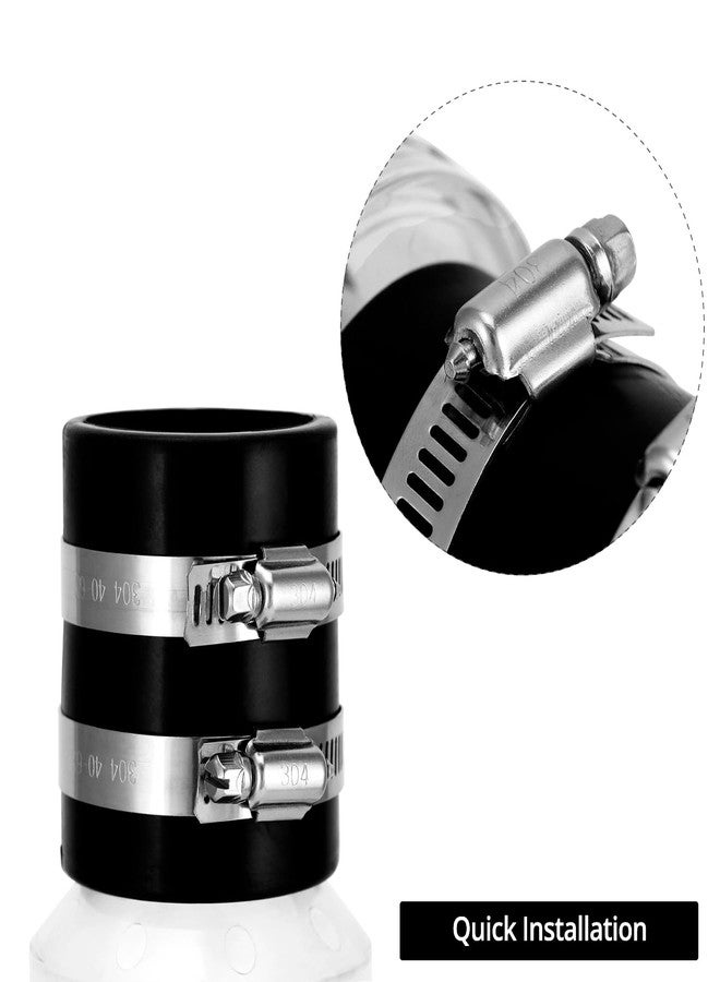 QWORK Silent Check Valve Model CV-150 - 1-1/2 Inch Spring-Loaded Valve with Clear Body, Buna-N Couplings and Steel Clamps, Quiet Operation, Extends Sump Pump Life - Image 4