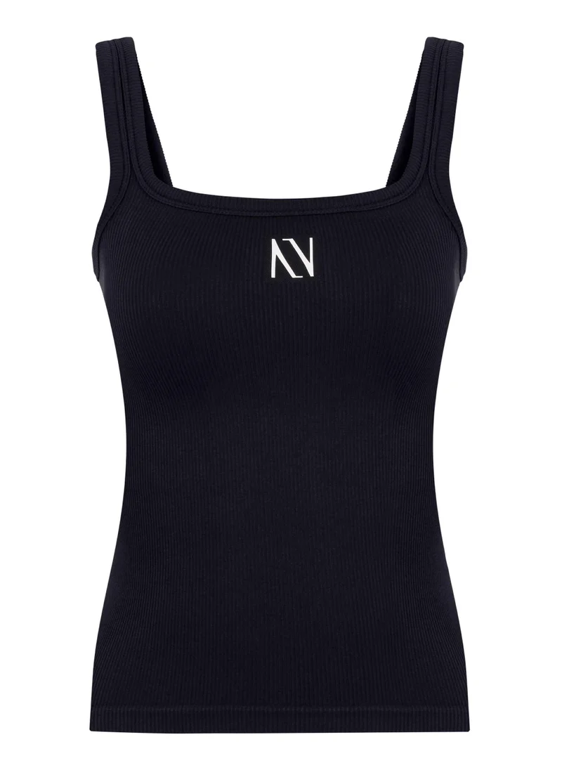 Nocturne Thick Strappy Ribbed Crop Top
