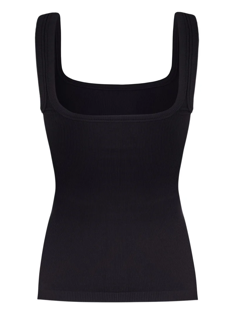 Nocturne Thick Strappy Ribbed Crop Top