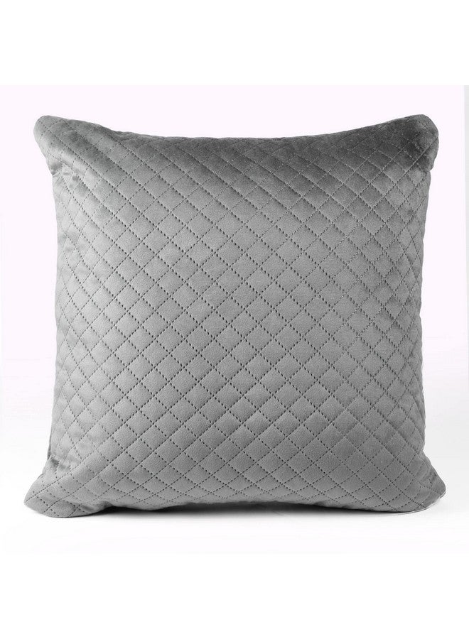 STITCHNEST Set of 5 Cushion Cover | Quilted Velvet | Grey| Soft & Premium Look | 18x18 Inches | Fit for Sofa & Living Room Décor - Image 4