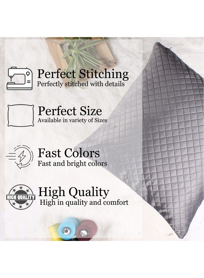 STITCHNEST Set of 5 Cushion Cover | Quilted Velvet | Grey| Soft & Premium Look | 18x18 Inches | Fit for Sofa & Living Room Décor - Image 2