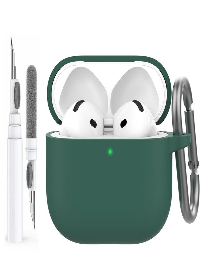 أهاستايل غطاء حماية AhaStyle لسماعات AirPods 4 (2024)، مصنوع من السيليكون الناعم، متوافق مع الجيل الرابع من AirPods، مزود بمجموعة تنظيف، غطاء كامل مقاوم للصدمات لأجهزة Apple iPod 4، يدعم الشحن عبر منفذ USB-C والشحن اللاسلكي. - Image 1