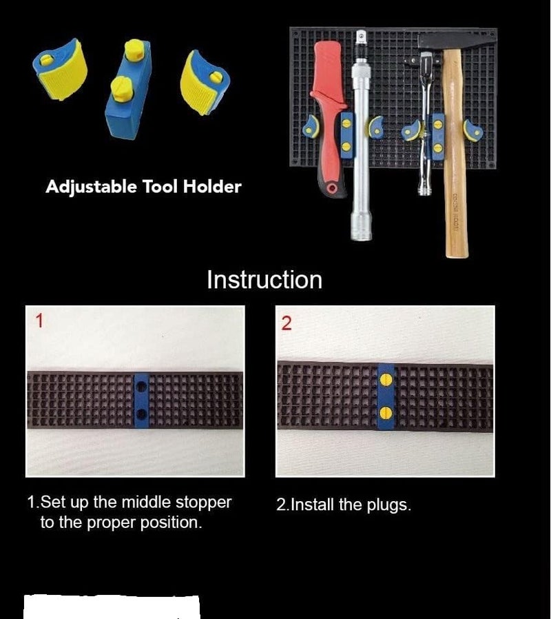 Ascend Tools Adjustable Holder - Accessory for Organizer Genie Pegboards to Securely Hold Tools of Any Shape, Size or Contour - Image 4