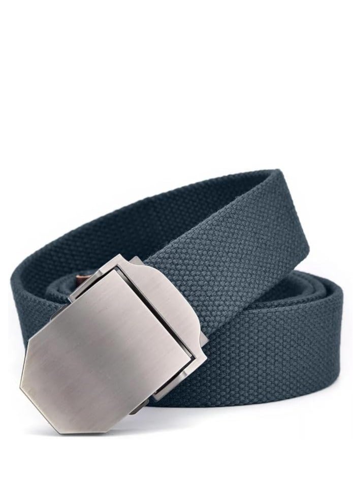 Tango Men's Canvas Webbing Belt - Military Style - Tactical Belt with Metal Buckle - Adjustable Strap to Make Comfortable Fit. (Plain Grey) - Image 2