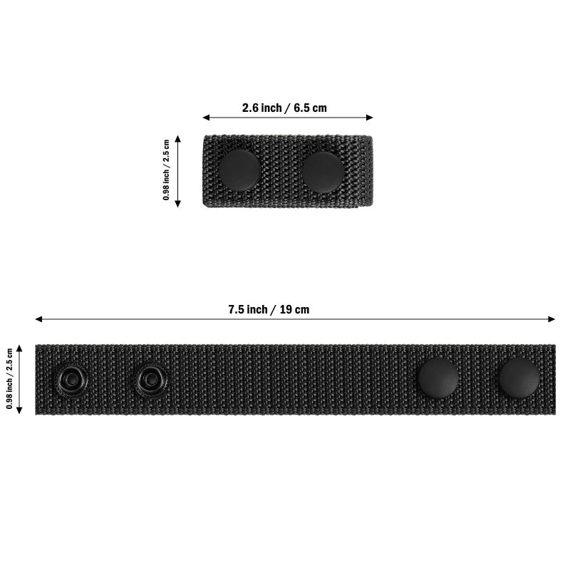 FRTKK Duty Belt Keeper with Double Snaps for 2Â¼" Wide Belt, Security Tactical Belt Police Military Equipment Accessories (Black-2Pack) - Image 3