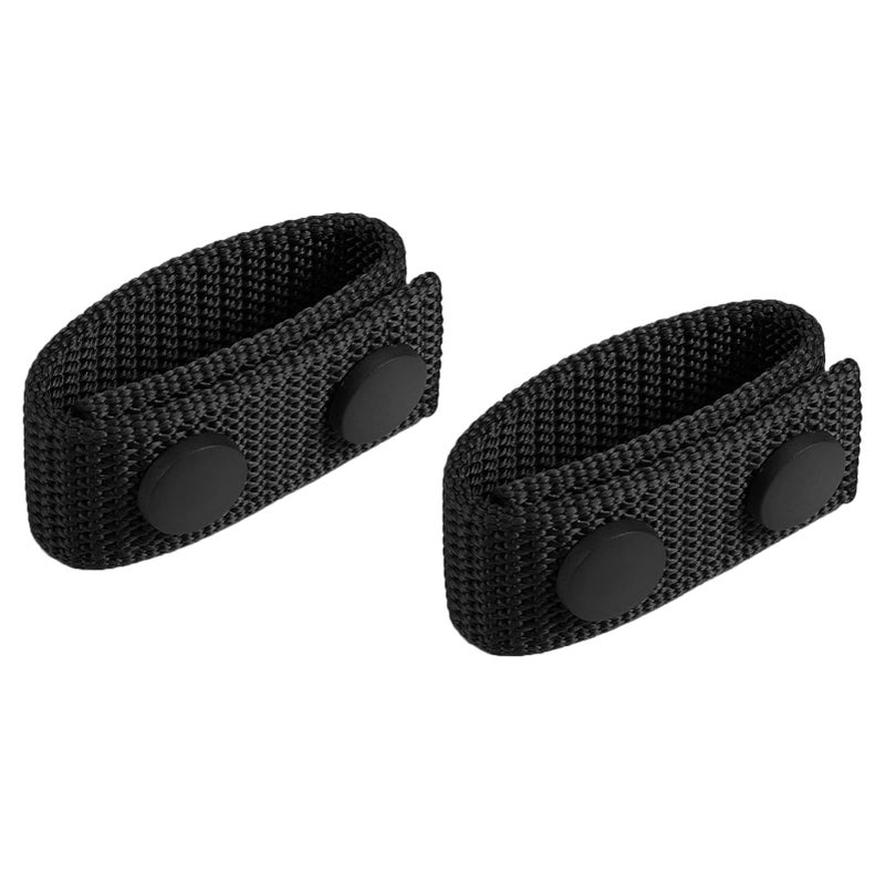 FRTKK Duty Belt Keeper with Double Snaps for 2Â¼" Wide Belt, Security Tactical Belt Police Military Equipment Accessories (Black-2Pack) - Image 1