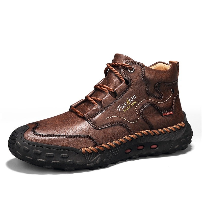 Men's Casual Martin Boots, Mid-Top, Warm Lined, Large Size - Image 5
