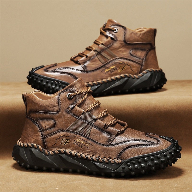 Men's Casual Martin Boots, Mid-Top, Warm Lined, Large Size - Image 4
