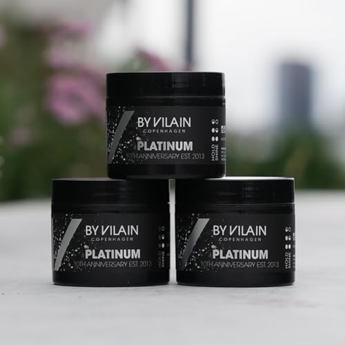 By Vilain Platinum Hair Wax | Super Strong Hold Natural Looking Finish Slick Back Adds Fullness & Texture All Day Style Control, Medium Shine Woody Scent, Argan Oil 10th Anniversary Denmark 2.2oz - Image 4