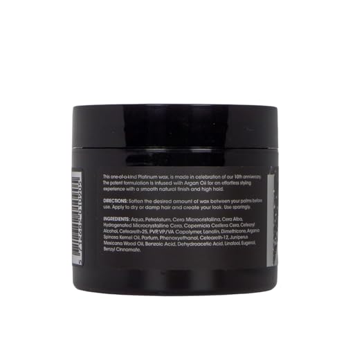 By Vilain Platinum Hair Wax | Super Strong Hold Natural Looking Finish Slick Back Adds Fullness & Texture All Day Style Control, Medium Shine Woody Scent, Argan Oil 10th Anniversary Denmark 2.2oz - Image 2