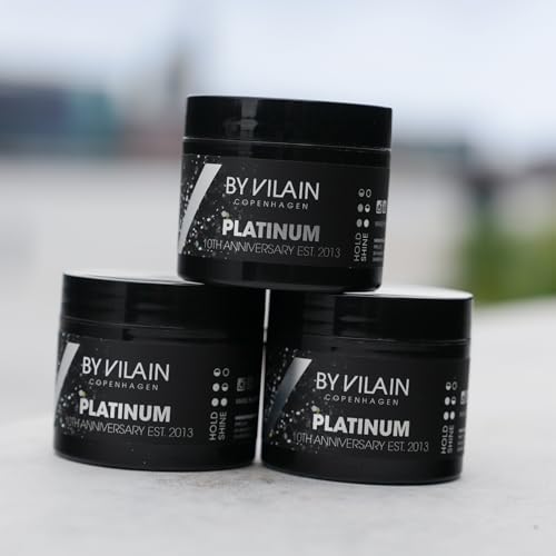 By Vilain Platinum Hair Wax | Super Strong Hold Natural Looking Finish Slick Back Adds Fullness & Texture All Day Style Control, Medium Shine Woody Scent, Argan Oil 10th Anniversary Denmark 2.2oz - Image 5