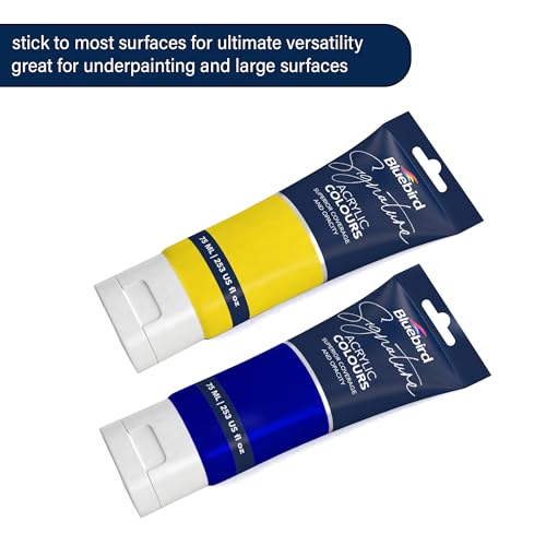 BLUEBIRD Signature Acrylic Paint Set, Primary Colors, 6-Pack 2.5 Fl Oz Each, Professional Acrylic Paints For Professionals, Adults, & Artists - Image 4