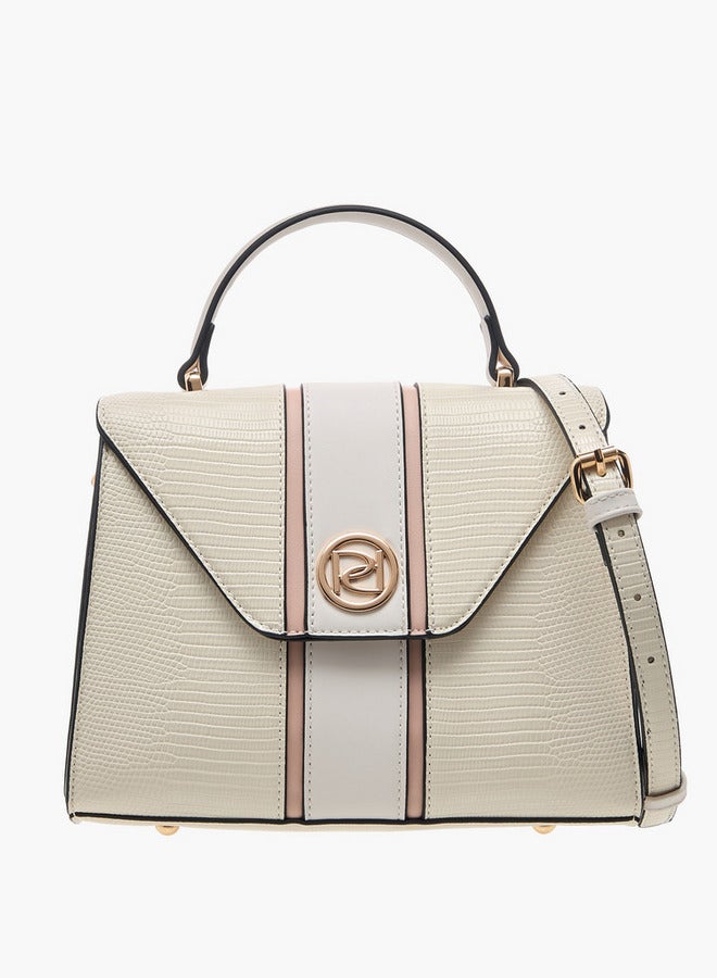 Paprika Textured Satchel Bag with Top Handle and Detachable Strap - Image 1