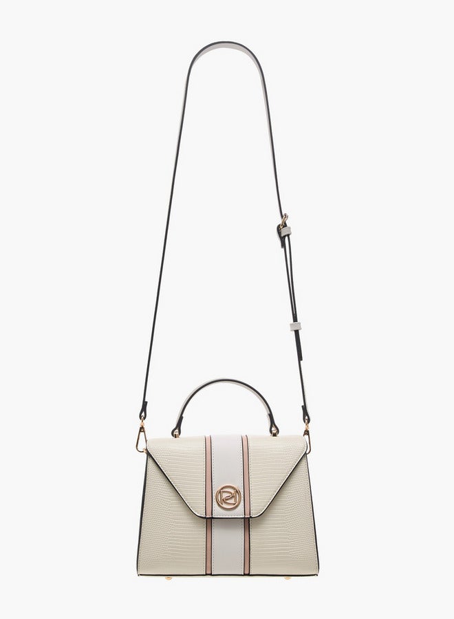 Paprika Textured Satchel Bag with Top Handle and Detachable Strap - Image 2