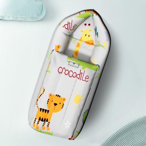 StarAndDaisy 3 in 1 Baby Sleeping Bag for New Born/Baby Bedding Set for New Born/Soft and Comfortable Baby Bed for 0-12 Months/Washable & Foldable Cotton Design (Animal Print) - Image 1