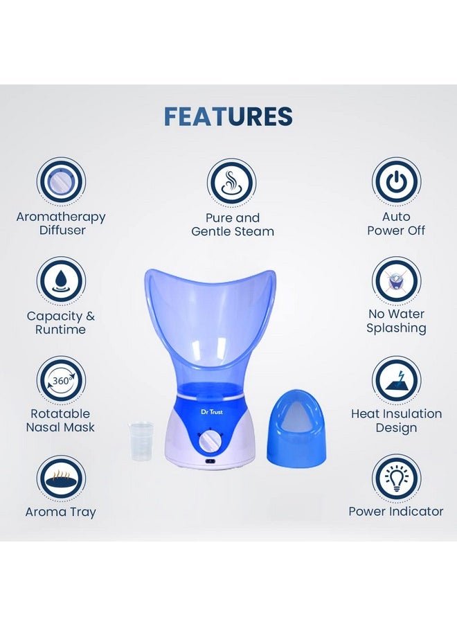 Dr Trust - Home Spa Face/Nose Vapouriser Steamer For Cold & Cough (Blue Vaporiser) - Image 1
