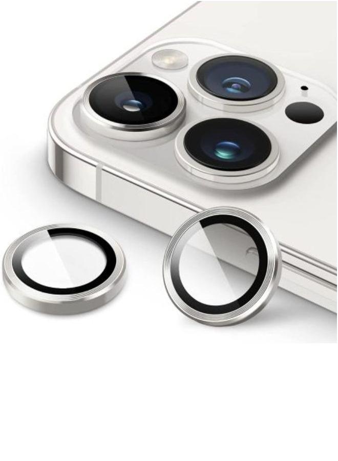 بروماس واقي عدسة الكاميرا لهاتف iPhone 15 غطاء معدني من الزجاج المقوى بحلقة فردية - Image 1