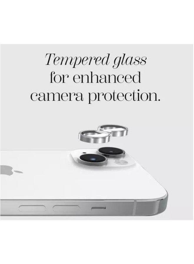 بروماس واقي عدسة الكاميرا لهاتف iPhone 15 غطاء معدني من الزجاج المقوى بحلقة فردية - Image 2