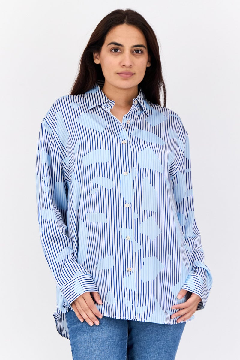 ESPRIT Women Regular Fit Allover Print Shirt, Multicolor - Image 1