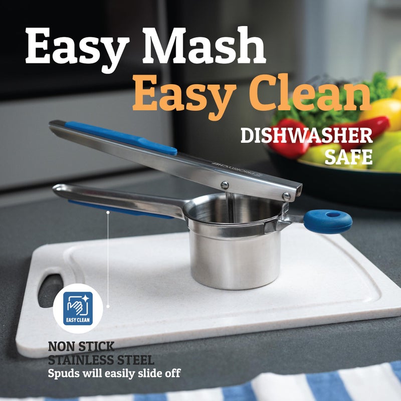 Priority Chef PriorityChef Large 15oz Potato Ricer With 3 Discs, Heavy Duty Stainless Steel Potato Ricer for Mashed Potatoes, Potato Masher, Press and Ricer Kitchen Tool, Blue - Image 5